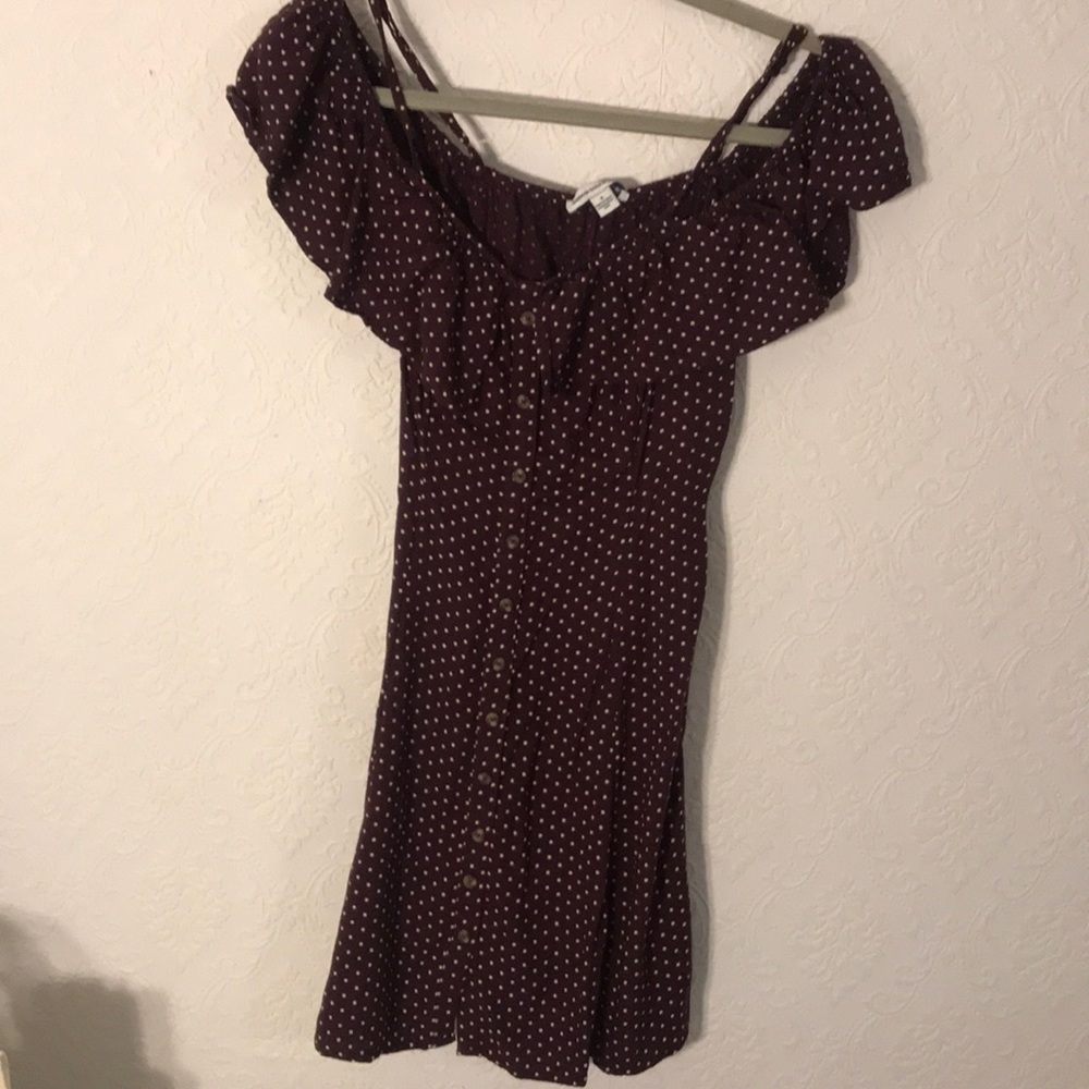 Polka dot maroon dress